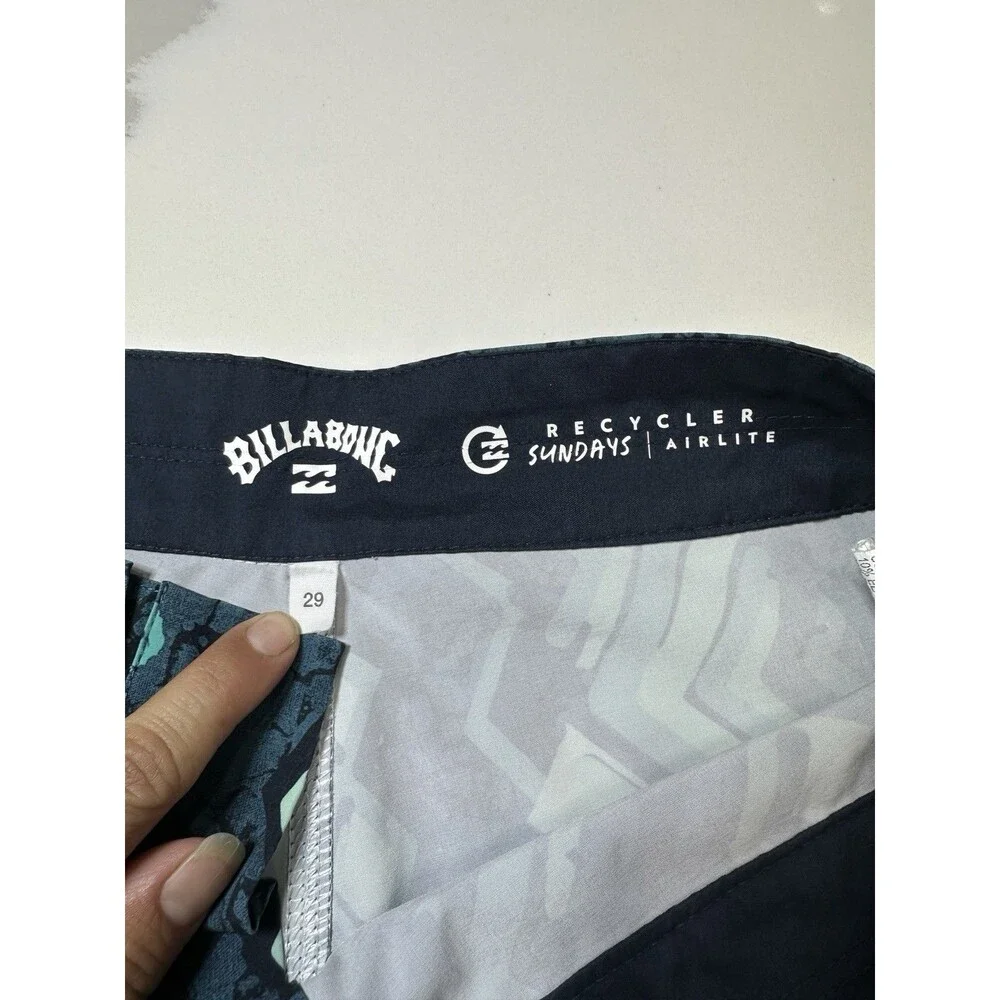Billabong Recycler Sundays Pro Board Shorts Teal Aztec Print Size 29 Youth
